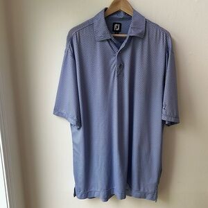 FootJoy FJ men’s Geometric Print Golf Polo Shirt Size Large In Blue